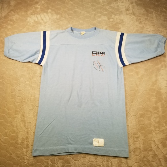 VTG 70s CME California Motor Express Keep On Trucking Shirt Sz XL WORN FADED